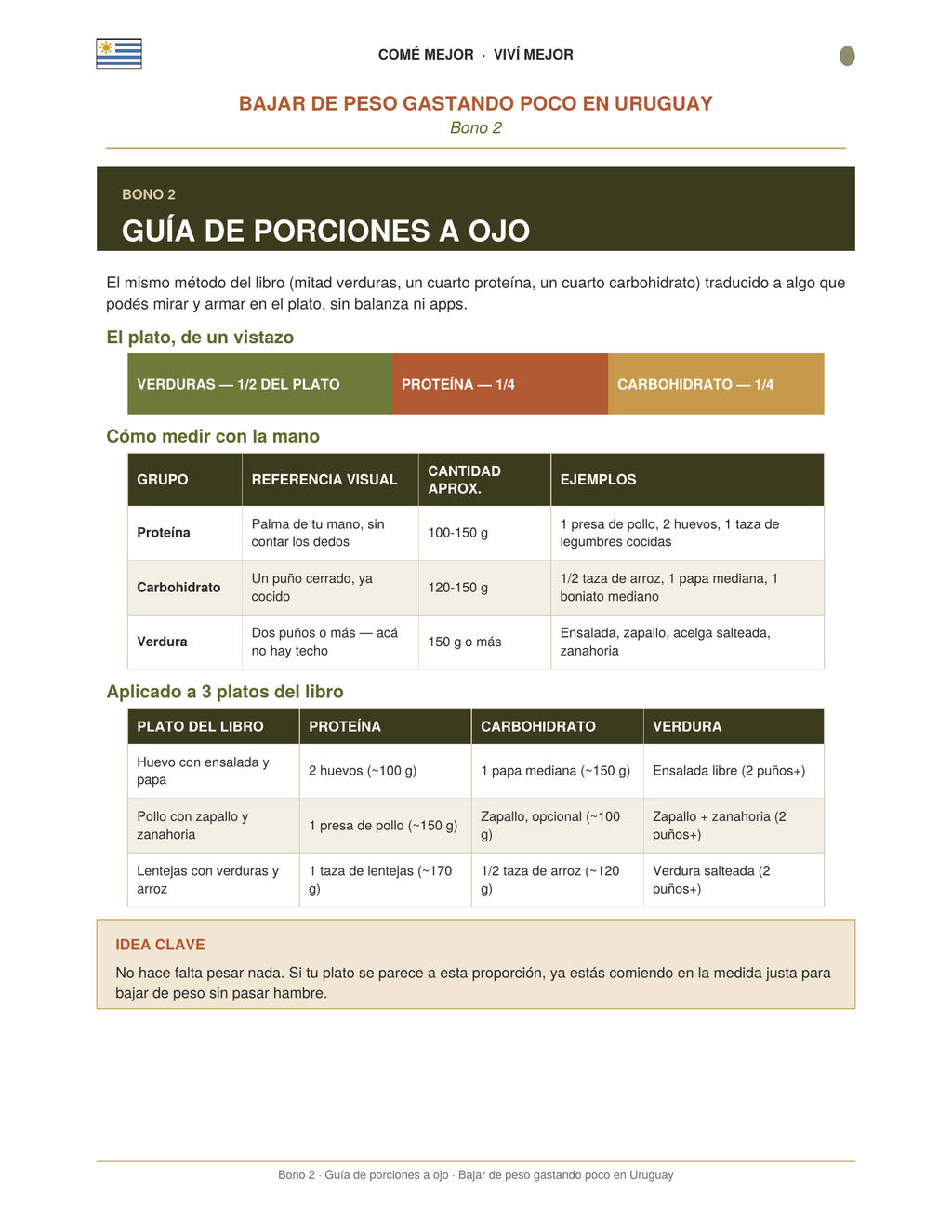 Bono 2 — Guía de porciones a ojo